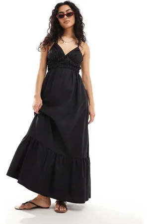 Y.A.S Y.A.S cotton poplin cross back cami maxi dress in