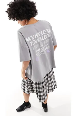 Noisy May Oversized t-shirt with mystery back print in washed