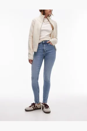 Topshop High rise Jamie jeans in bleach