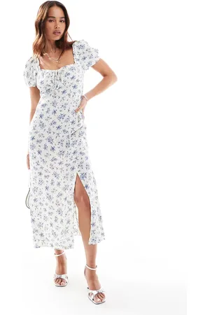 New Look Floral milkmaid midi dress in