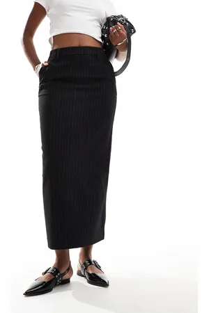 Object Tailored ankle length skirt in pinstripe