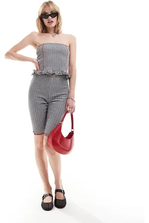 COLLUSION Gingham capri trousers co-ord