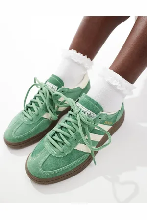 adidas Handball Spezial gum sole trainers in green and white