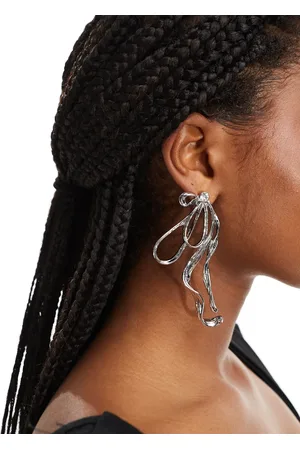 ASOS Stud earrings with mirrored bow detail in tone