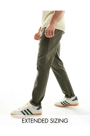 ASOS Tapered washed chino in dark khaki