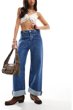Free People Mid-rise baggy jeans with front pocket in