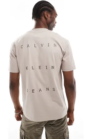 Calvin Klein Relaxed fit back print t-shirt in beige