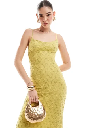 Bardot Lace cami maxi dress in moss
