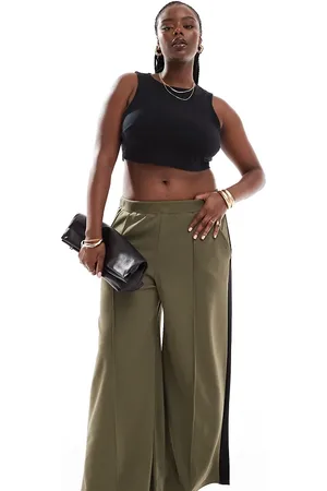 Yours Stripe side trousers in kahki