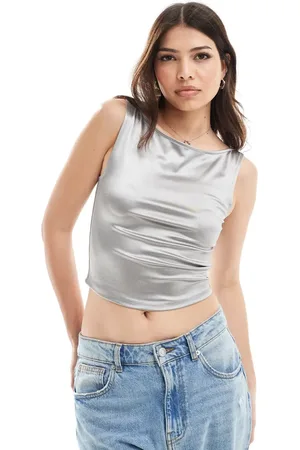 ONLY Boat neck fitted tank top in liquid