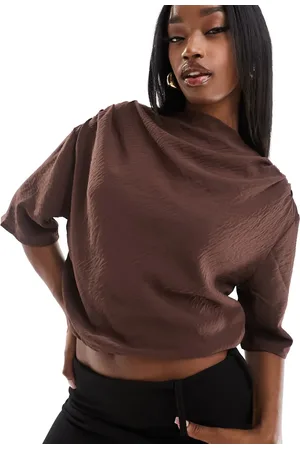 NA-KD Draped neck crop top in