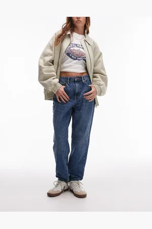 Topshop Original high rise Mom jeans in mid - MBLUE