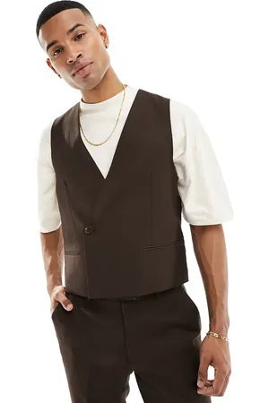 Gianni Feraud Chocolate sleeveless suit jacket