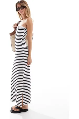New Look Stripe bandeau midi dress in