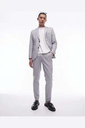 Topman Herringbone slim trouser in