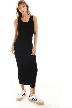 MANGO Sleeveless midi jersey dress in