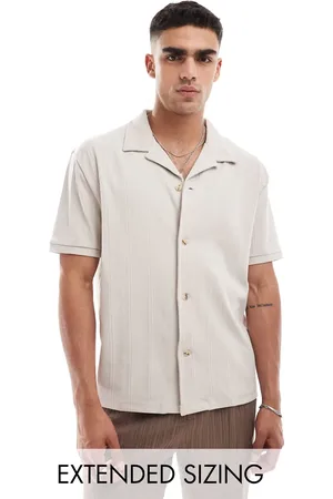 ASOS Relaxed button down shirt in stone