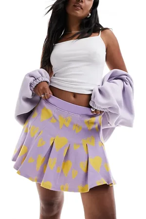 Obey Carley pleated skirt in lilac