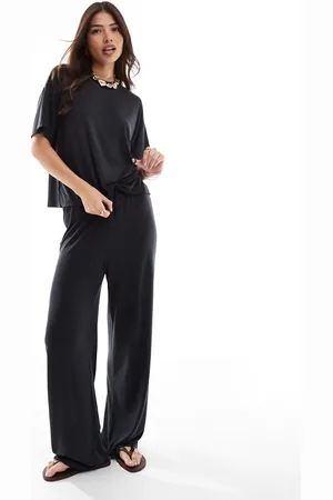 Pieces® Slinky super soft wide leg trouser co-ord in