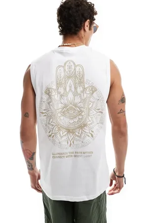Only & Sons Oversize vest with fatima hand back print in