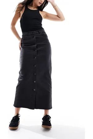 Object Buttondown denim maxi skirt in