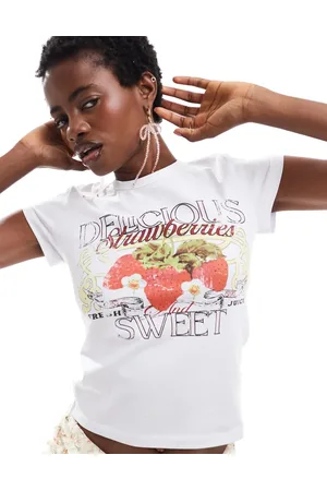 Reclaimed Baby t shirt with strawberry print in
