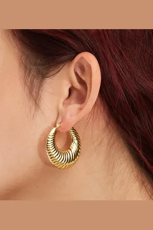 LOST SOULS Stainless steel 80s volume hoop earrings in 18k plated