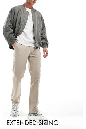 ASOS Straight fit ripstop trousers in beige