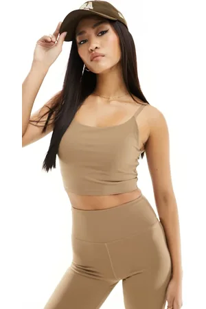Urban Threads Butter soft longline cami top in taupe