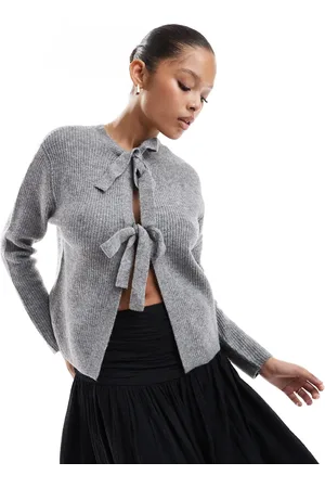 Pieces® Reversable tie front cardigan in