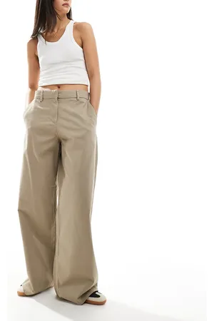 Weekday Sand oversized baggy trousers in beige