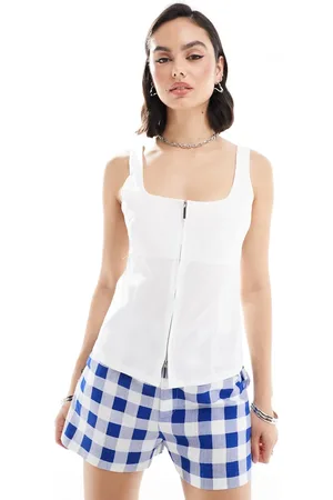 MANGO Zip up woven cami in