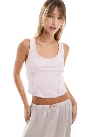 Miss Selfridge Lace vest top in lilac