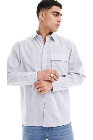 SELECTED Oversized poplin shirt in stripe