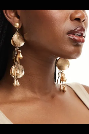 ASOS Drop earrings with waterfall petal detail in tone