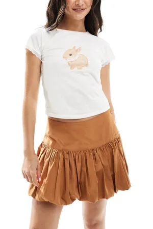 ASOS Drop waist bubble mini skirt in mustard