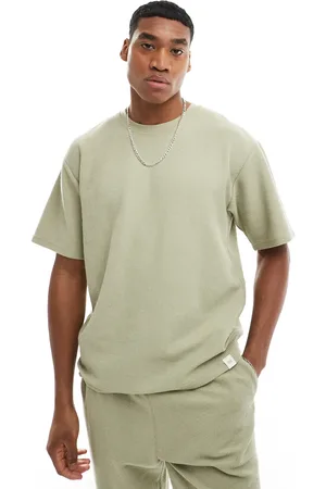Pull&Bear Textured co-ord t-shirt in mint