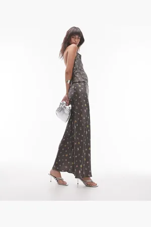 Topshop Co-ord Satin bias Maxi skirt in vintage floral in washed