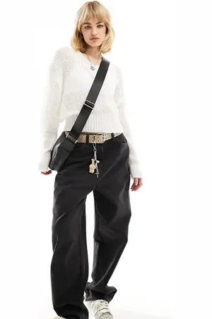 COLLUSION V neck jumper in ecru