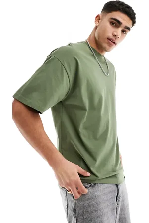 SELECTED Oversized heavy weight t-shirt in khaki