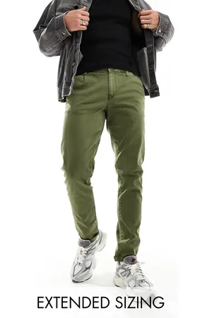 ASOS Slim washed chino in khaki