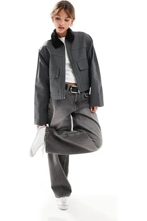 ASOS Cropped pocket canvas jacket in