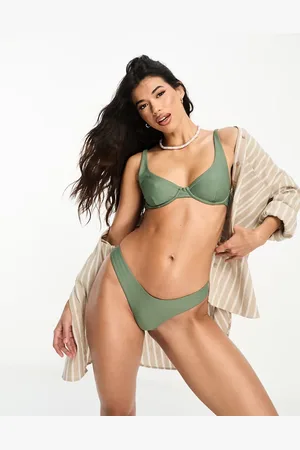 Rhythm Classic hi cut bikini bottom in olive