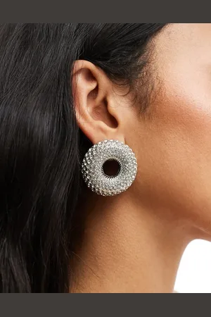 ASOS Stud earrings with micro crystal circle detail in tone