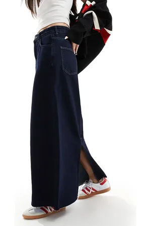Object Full denim maxi skirt in dark denim