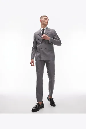 Topman Skinny textured suit trousers in