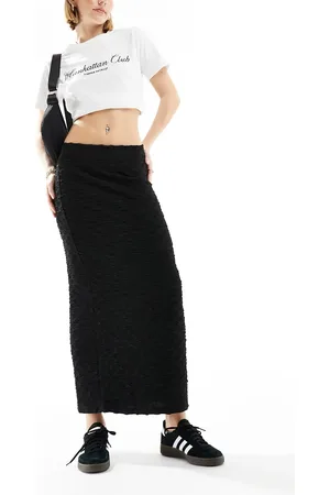 VERO MODA Textured stretch midi skirt in