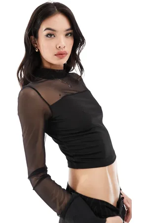 Urban Threads High neck mesh top in