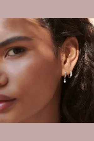Daisy London Wave hoop earrings in sterling