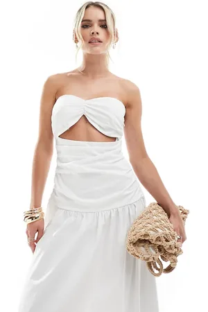 4th & Reckless Exclusive bandeau cut out dropped waist maxi dress in